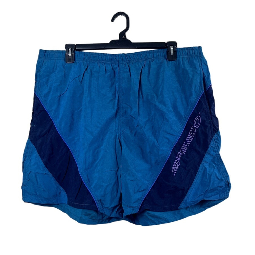 Men's Blue and Black Speedo Swimtrunks XL